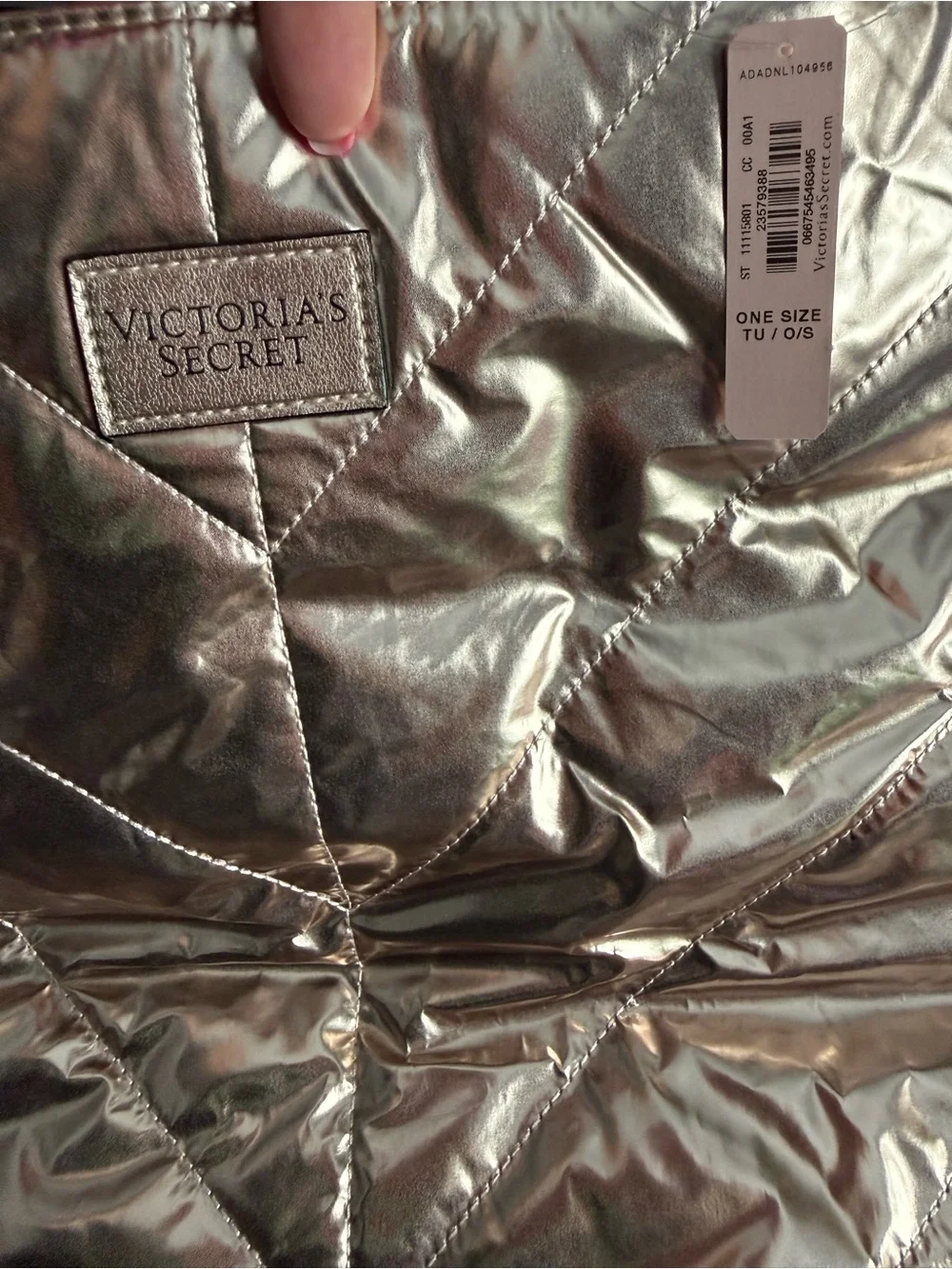 Victoria's Secret Metallic Quilted Tote Bag BNWT